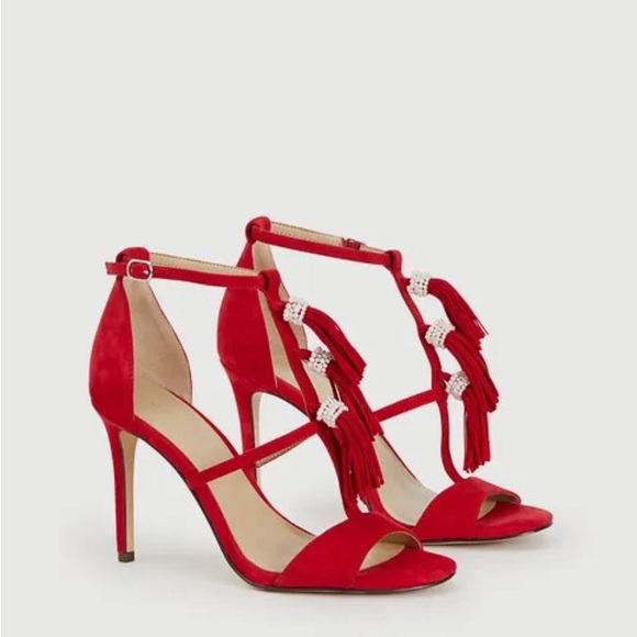 BNWT Ann Taylor Suede Red Heels SZ 7 - Picture 1 of 4